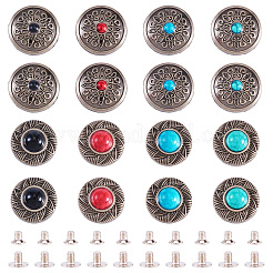 16 Stück 8 Stile Legierung dekorative Nieten&nbsp;BUTT-TA0001-17