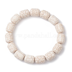 Pulseras elásticas de cuentas de turquesa sintética para hombre&nbsp;NJEW-JB12198