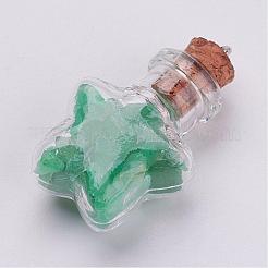 Klarglasflasche Natur & Synthetik Mischstein Anhänger Dekorationen&nbsp;PALLOY-JF00294