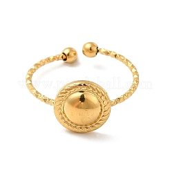 Anello polsino aperto rotondo piatto in acciaio inossidabile 304 placcato ionica (ip) per donna&nbsp;RJEW-E066-07G