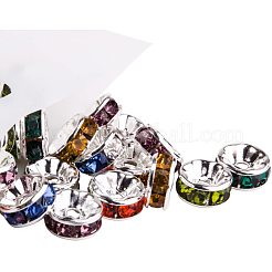 Messing Klasse A Strass Rondelle Distanzscheibe&nbsp;KK-PH0010-24S-NF