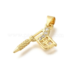 Gestell Messing micro ebnen Zirkonia Anhänger&nbsp;KK-Z086-63G-01
