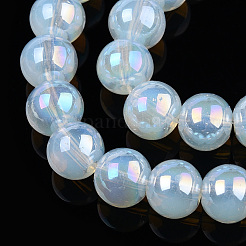 Chapelets de perles en verre d'imitation jade électrolytique&nbsp;GLAA-T032-J8mm-AB02