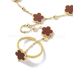 Ionenplattierung (IP) 304 Edelstahl-Ringarmbänder&nbsp;BJEW-H606-02G-02