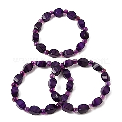 Bracelets extensibles en agate dentelle bleue naturelle teintée&nbsp;GG-CBA3F02-09