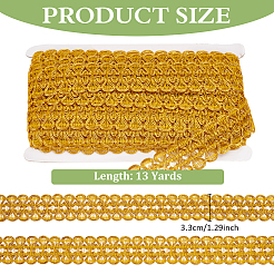 13 Yard geflochtener metallischer Spitzenbesatz aus Polyester&nbsp;DIY-WH0632-44