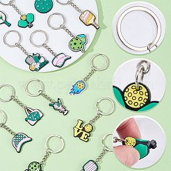 15 porte-clés pendentif en PVC sur le thème du pickleball&nbsp;KEYC-SC0002-15
