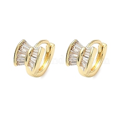 Orecchini a cerchio in ottone con zirconi cubici chiari micro pavè&nbsp;EJEW-D323-02G