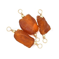 Pepite di ambra naturale grezza e grezza collegano ciondoli con connettori con anelli in filo di rame&nbsp;PALLOY-JF05336