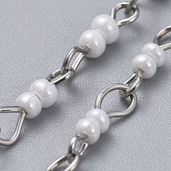 Chaînes en perles de rocaille faites à la main&nbsp;AJEW-JB00499