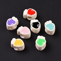 Gummierte Stil Acryl europäischen Perlen&nbsp;SACR-E009-02