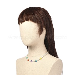 Collar de abalorios de vidrio&nbsp;NJEW-JN03733
