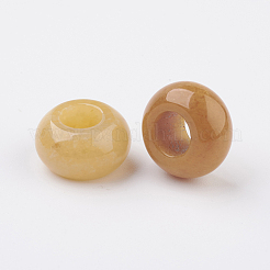 Natürliche gelbe jade europäische perlen&nbsp;G-G740-14x8mm-09