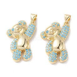 Pendentifs avec zircon cubiques à micro-pavés en laiton&nbsp;KK-M240-15