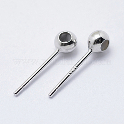 925 orecchini a bottone in argento sterling placcati in rodio anti-ossidazione&nbsp;STER-I014-23P
