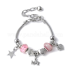 Bracelets à breloques en perles européennes en laiton&nbsp;BJEW-JB11586-02