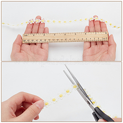 4 ruban de dentelle florale brodé en fibre de lait&nbsp;DIY-WR0003-75