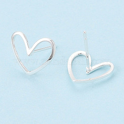 Orecchini a bottone a cuore in ottone&nbsp;KK-S348-124S