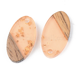 Colgantes de resina transparente y madera de nogal&nbsp;RESI-S389-041A-B