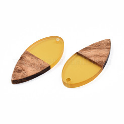 Transparente Anhänger aus Harz und Walnussholz&nbsp;RESI-N025-031-C08