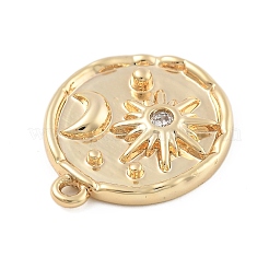 Pendentifs avec zircon cubiques à micro-pavés en laiton&nbsp;KK-D283-32G-02