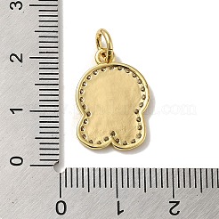 Pendentifs avec zircon cubiques à micro-pavés en laiton&nbsp;KK-K354-02G-R