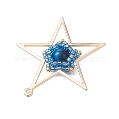 Pendenti a forma di stella con perline di semi di vetro e occhio di tigre naturale fatti a mano&nbsp;PALLOY-MZ00496