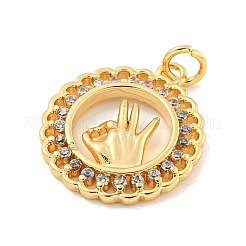 Pendenti in zirconi cubici trasparenti in micro pavè di ottone&nbsp;KK-U007-01G-03
