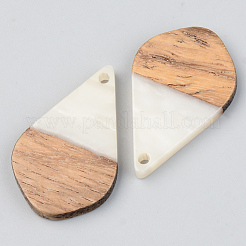 Pendentifs en résine opaque et bois de noyer&nbsp;RESI-S389-035A-C04