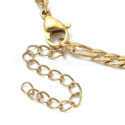 Mond & Stern 304 Edelstahl & natürliche Quarzkristall Charms Latzkette&nbsp;NJEW-TA00094