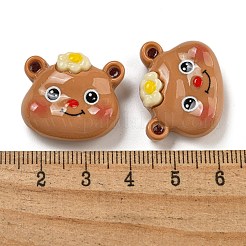 Cabochon in resina opaca a tema orso&nbsp;CRES-D040-01A