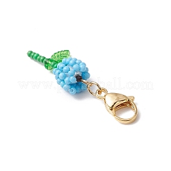 Perline di vetro a forma di garofano per la festa della mamma e decorazioni acriliche a forma di ciondolo&nbsp;HJEW-MZ00228-05