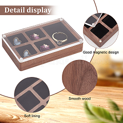 Boîte de présentation de bijoux en bois mini rectangle&nbsp;CON-WH0095-44B
