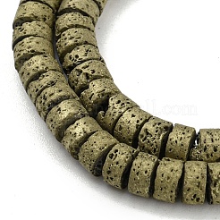 Fili di perle di roccia lavica naturale elettrodeposta&nbsp;G-Z032-J03-11D