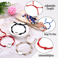 10 Stück 5 Farben DIY Blanko Kuppel geflochtene Nylonfäden verstellbare Gliederarmband-Makings Kits&nbsp;AJEW-TA00026