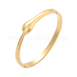 304 Edelstahl-Armreifen mit Scharnier für Damen&nbsp;AJEW-P127-14G