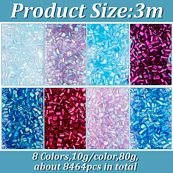 80 g 8 Farben Kunststoffröhrchenperlen&nbsp;KY-HY0001-14B