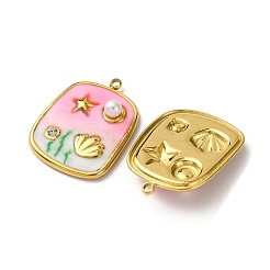 Pendentifs en acier inoxydable 304 émaillés&nbsp;X1-STAS-L299-18G-01
