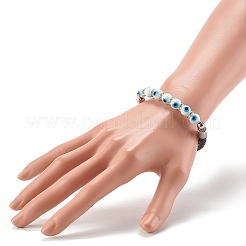 Bracelets de perles de mauvais œil faits à la main&nbsp;BJEW-JB06379-03