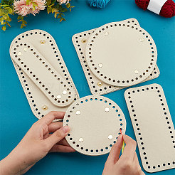 6 stücke 6 stil flache runde pu leder stricken häkeln taschen nagel unten shaper pad&nbsp;DIY-PH0021-06A
