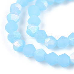 Fili di perle di vetro smerigliato bicono imitazione giada&nbsp;LS-EGLA-A039-J2mm-MB03