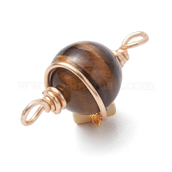 Dijes de conector envueltos en alambre de cobre redondo de amatista natural&nbsp;PALLOY-JF03035