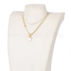 Collares con colgante de mano de hamsa de concha natural&nbsp;X-NJEW-JN03240-04