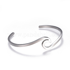 Brazaletes de acero inoxidable 304 resistentes al deslustre&nbsp;BJEW-G611-01P