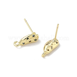 Messing micro pave zirkonia-ohrstecker-Zubehör&nbsp;KK-U075-01A-01G