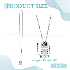 Collier avec pendentif en forme de bouteille en acier inoxydable 304 et en verre&nbsp;NJEW-ME0001-03
