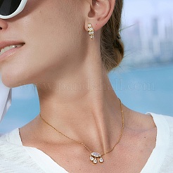 Boucles d'oreilles à tige en acier inoxydable 304 avec strass pour femmes&nbsp;SA-CBA0E8A-03G