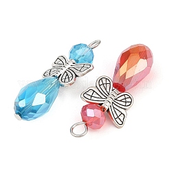 Schmetterlings- und Glas-Verbindungsanhänger aus Legierung&nbsp;PALLOY-JF00896-S