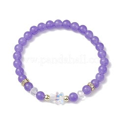 Runde Stretch-Armbänder aus natürlich gefärbter malaysischer Jade&nbsp;BJEW-JB10670
