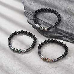 Bracciale da donna colorato con pietre preziose miste naturali e sintetiche con perline a forma di freccia&nbsp;BJEW-JB09364